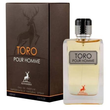 عطر ادوپرفیوم مردانه الحمبرا مدل TORO POUR HOMME حجم ۱۰۰ میل رایحه تلخ